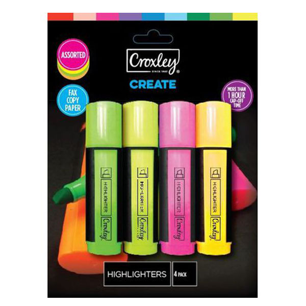 HIGHLIGHTER CROXLEY PACK OF 4