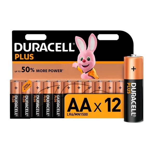 BATTERIES DURACELL PLUS AA PACK-12